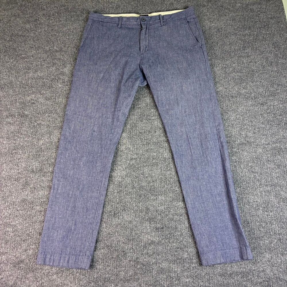 J.Crew Stretch Chambray Pants Men’s 32x30 Blue Slim Casual Chino Trousers